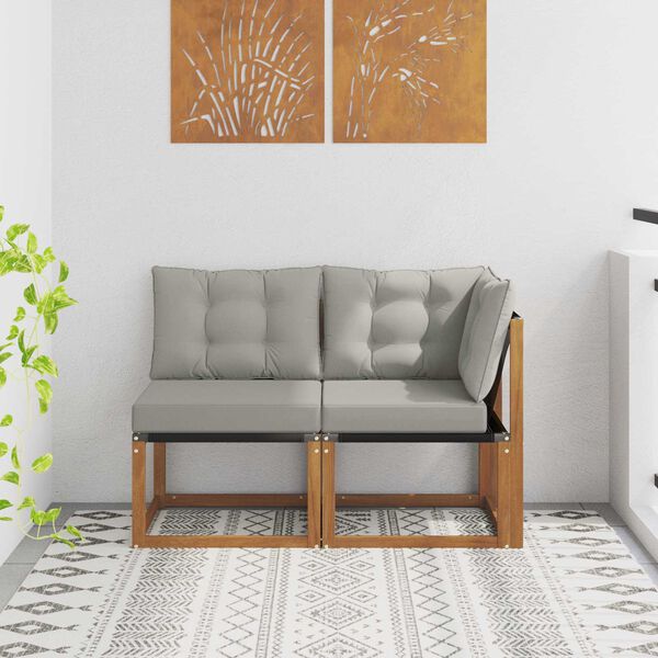 vidaXL Venkovn&iacute; prostředn&iacute; a rohov&aacute; pohovka s pol&scaron;t&aacute;řem 2 Kus Př&iacute;rodn&iacute;