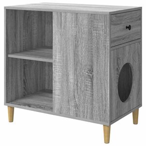 vidaXL Kočič&iacute; dům &Scaron;ed&yacute; Sonoma 72 x 42,5 x 70 cm Kompozitn&iacute; dřevo
