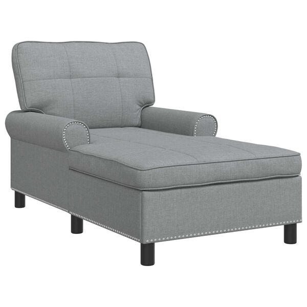vidaXL Chaise Lounge s pol&scaron;t&aacute;řem Světle &scaron;ed&aacute; 91 x 157 x 91 cm textil