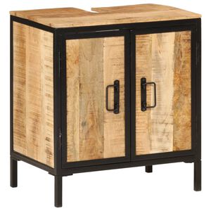 vidaXL Koupelnov&aacute; skř&iacute;ňka pod umyvadlo 55x35x60 cm mangovn&iacute;k a železo