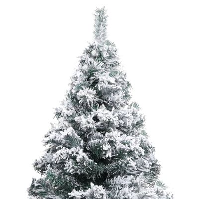 vidaXL Umělý vánoční stromek s LED osvětlením zasněžený zelený 210 cm
