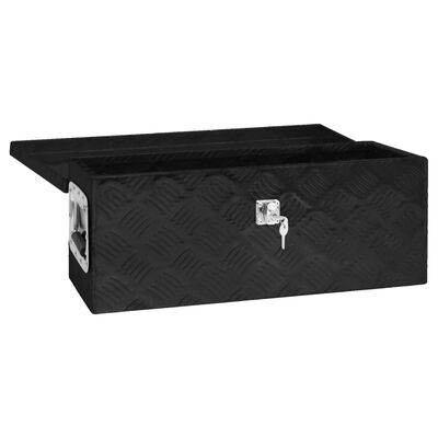 vidaXL Úložný box černý 60 x 23,5 x 23 cm hliník