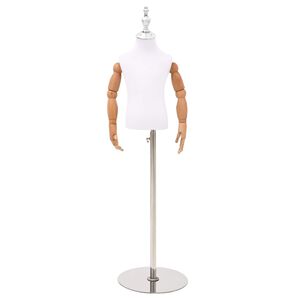 vidaXL Nastaviteln&yacute; manek&yacute;n 120-157 cm s podstavcem Unisex PP B&iacute;l&aacute;