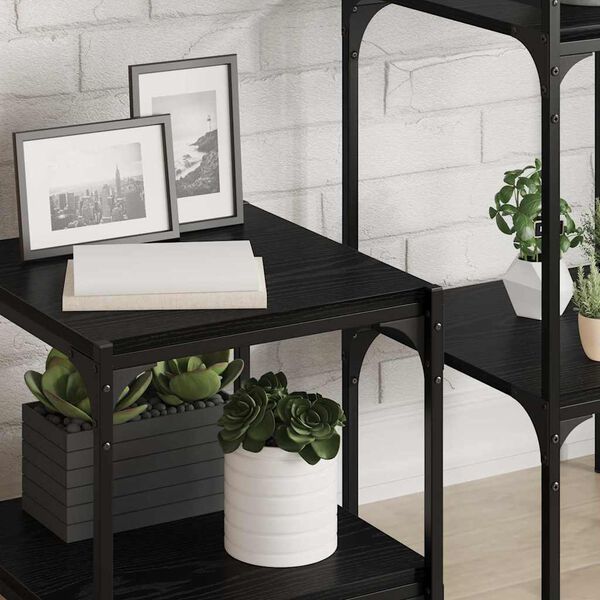 vidaXL Police na knihy 4 pcs Čern&yacute; 40 x 40 x 1,5 cm kompozitn&iacute; dřevo