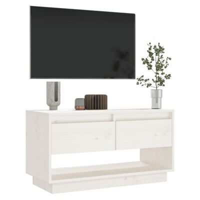 vidaXL TV skříňka bílá 74 x 34 x 40 cm masivní borové dřevo