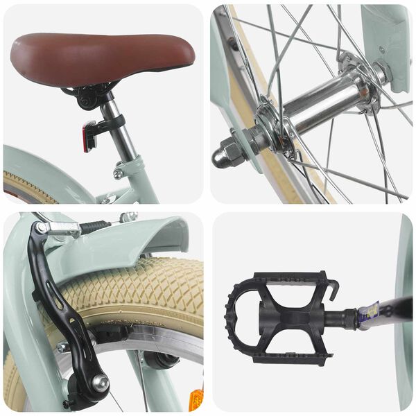 vidaXL Dětsk&eacute; Kolo 18 palců pro 5-7 let Světl&aacute; zelen&aacute;