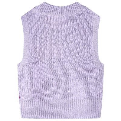 Dětská svetrová vesta pletená světle šeříková 92