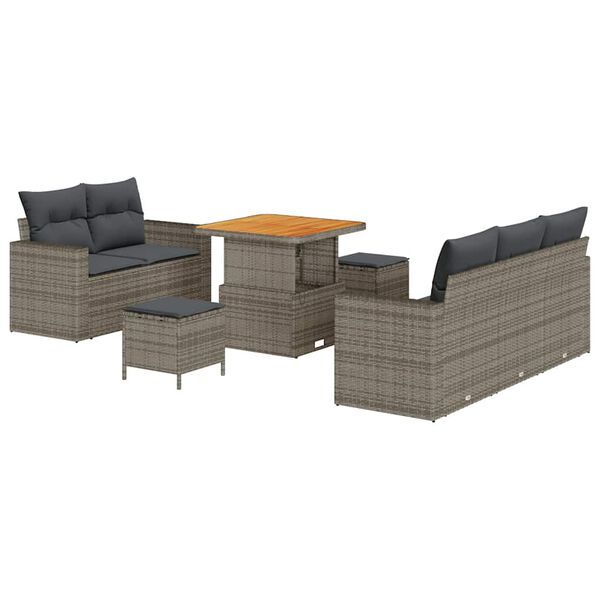 vidaXL Sada zahradn&iacute;ch pohovek s pol&scaron;t&aacute;řem s &uacute;loži&scaron;těm 8 pcs &Scaron;ed&aacute;