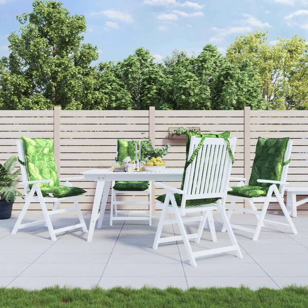 vidaXL Podu&scaron;ky na židli s vysok&yacute;m opěradlem 4 ks vzor listů oxford