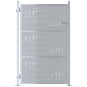 vidaXL Zahradn&iacute; br&aacute;na 85 x 144 cm Nerezov&aacute; ocel Stř&iacute;brn&aacute; Zamykateln&eacute;