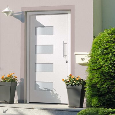 vidaXL Vchodové dveře hliník a PVC bílé 100 x 200 cm