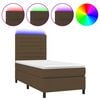 vidaXL Box spring postel s matrac&iacute; a LED tmavě hněd&aacute; 90x200 cm textil