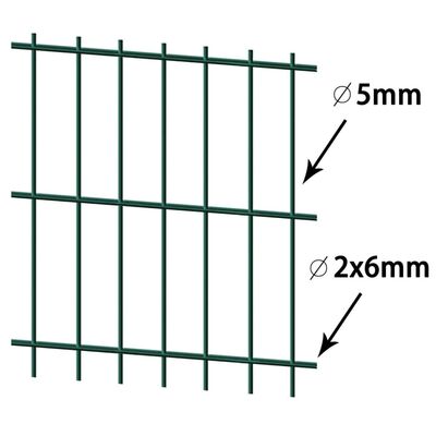 vidaXL 2D zahradní plotové dílce a sloupky 2008x2230 mm 14 m zelené