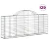 vidaXL Klenut&eacute; gabionov&eacute; ko&scaron;e 50ks 200x30x80/100 cm pozinkovan&eacute; železo