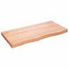 vidaXL N&aacute;stěnn&aacute; police hněd&aacute; 100x50x(2-6)cm o&scaron;etřen&yacute; masivn&iacute; dub