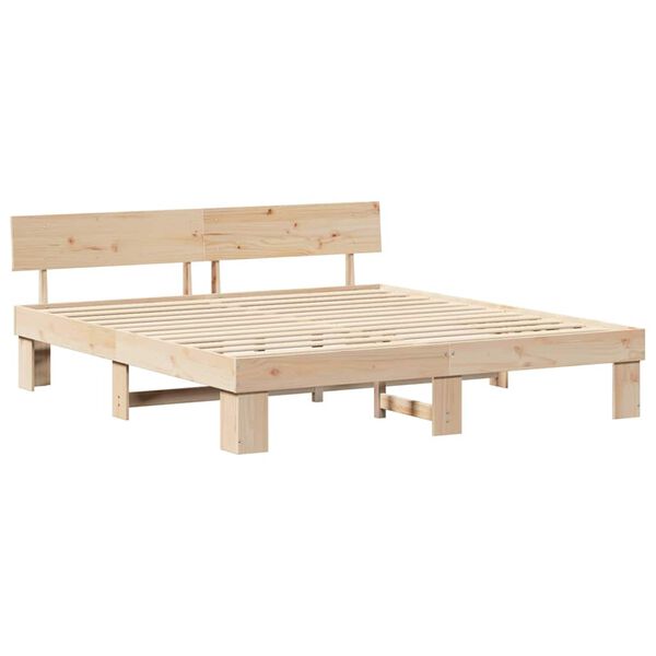 vidaXL R&aacute;m postele s čelo Hněd&aacute; 200 x 200 cm Masivn&iacute; borov&eacute; dřevo