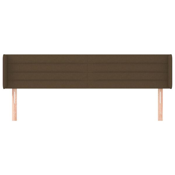 vidaXL Čelo postele typu u&scaron;&aacute;k tmavě hněd&eacute; 183x16x78/88 cm textil