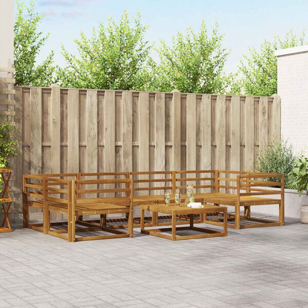 vidaXL Venkovn&iacute; pohovkov&aacute; souprava 7 pcs Př&iacute;rodn&iacute;