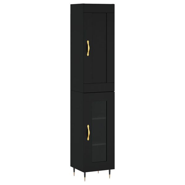 vidaXL Skř&iacute;ň highboard čern&aacute; 34,5 x 34 x 180 cm kompozitn&iacute; dřevo
