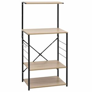vidaXL Skř&iacute;ňka na mikrovlnku čern&aacute; a dub 60 x 39,6 x 123 cm kompozit