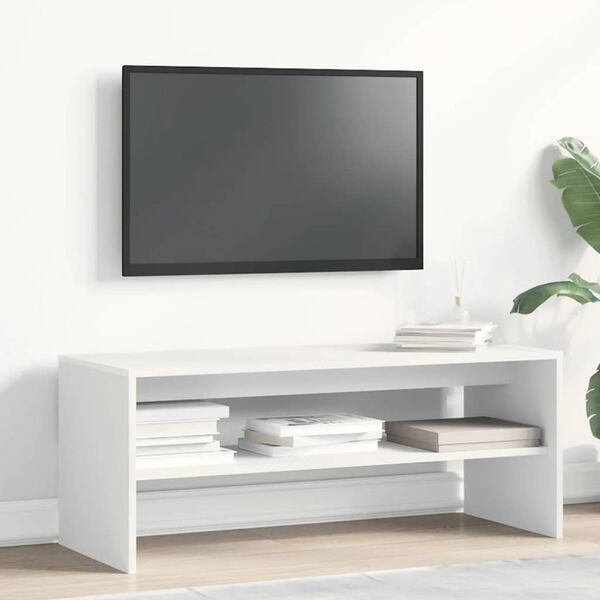 vidaXL TV stolek b&iacute;l&yacute; 100 x 40 x 40 cm dřevotř&iacute;ska