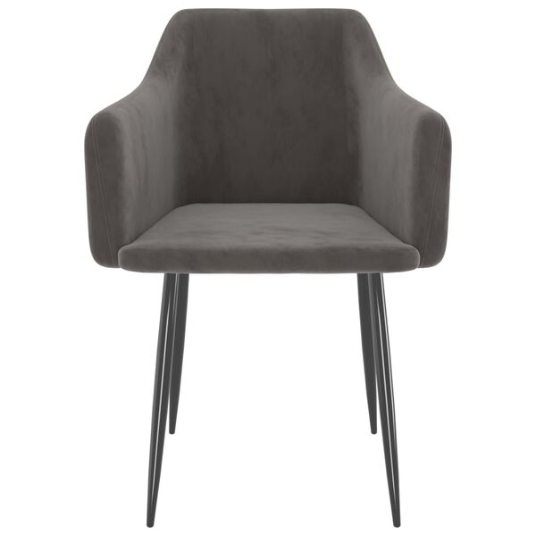 vidaXL J&iacute;deln&iacute; židle 2 ks tmavě &scaron;ed&eacute; samet