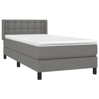 vidaXL Box spring postel s matrací tmavě šedá 90x200 cm textil