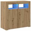 vidaXL Př&iacute;born&iacute;k s LED dub artisan 80 x 35 x 75 cm kompozitn&iacute; dřevo