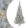 vidaXL V&aacute;nočn&iacute; stromeček s 300 LED diodami Stř&iacute;brn&aacute; 240 cm PET