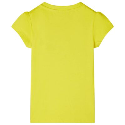 Dětské tričko s nabíranými rukávy jasně žluté 92