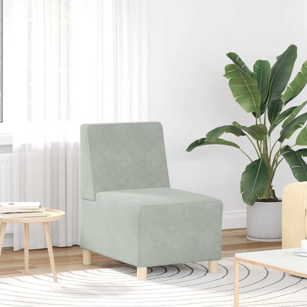 vidaXL Modul&aacute;rn&iacute; pohovka bez područek světle &scaron;ed&aacute; 55 cm sametov&aacute;