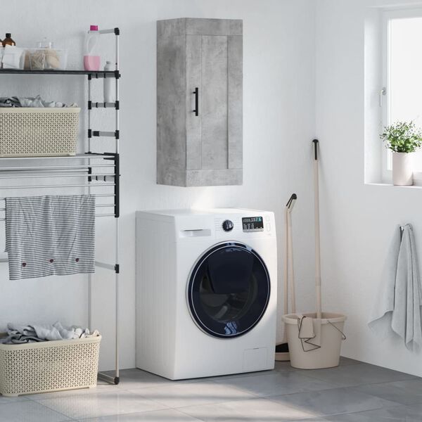 vidaXL N&aacute;stěnn&aacute; skř&iacute;ňka betonově &scaron;ed&aacute; 34,5x34x90 cm kompozitn&iacute; dřevo