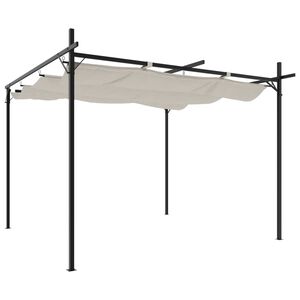 vidaXL Pergola se zatahovac&iacute; střechou kr&eacute;mov&aacute; 295 x 292 x 230 cm