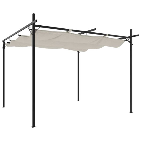 vidaXL Pergola se zatahovac&iacute; střechou kr&eacute;mov&aacute; 295 x 292 x 230 cm