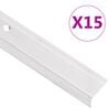 vidaXL Schodov&eacute; hrany ve tvaru L 15 ks hlin&iacute;k 100 cm stř&iacute;brn&eacute;