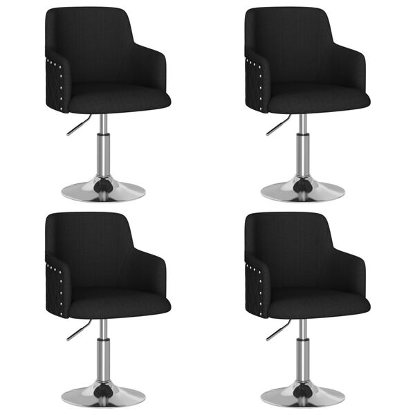 vidaXL J&iacute;deln&iacute; židle 4 ks čern&eacute; textil