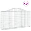 vidaXL Klenut&eacute; gabionov&eacute; ko&scaron;e 14ks 200x30x100/120cm pozinkovan&eacute; železo