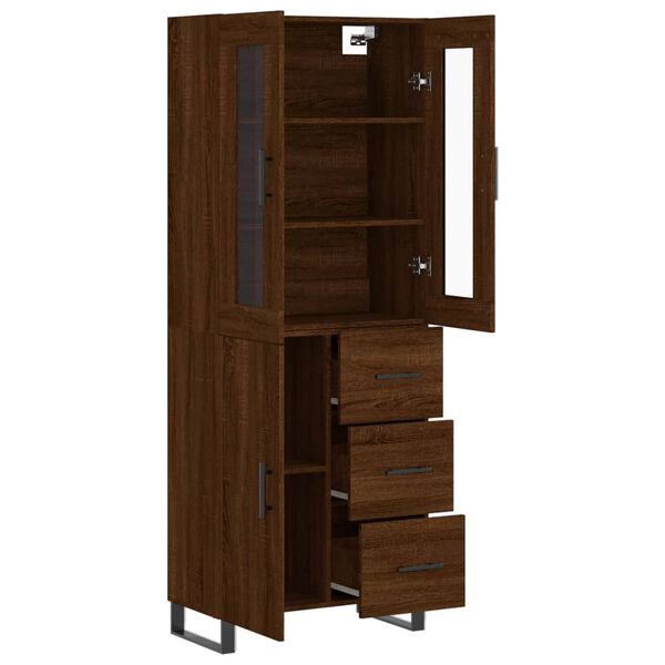vidaXL Skř&iacute;ň highboard hněd&yacute; dub 69,5 x 34 x 180 cm kompozitn&iacute; dřevo