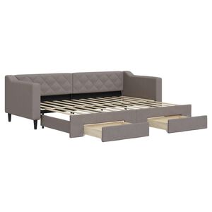 vidaXL V&aacute;lenda s přist&yacute;lkou a z&aacute;suvkami taupe 80 x 200 cm textil