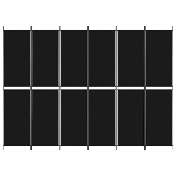 vidaXL 6dílný paraván černý 300x220 cm textil