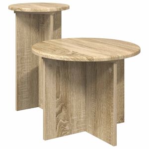 vidaXL Sada odkl&aacute;dac&iacute;ch stolků 2 ks Dub sonoma &Oslash; 45 x 35 cm