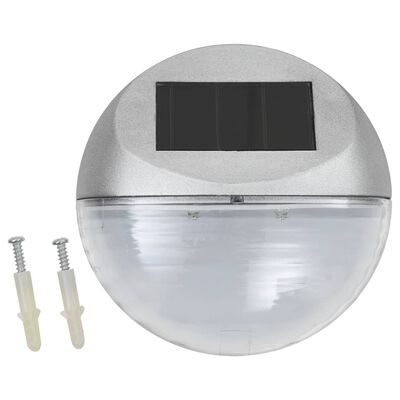 vidaXL Zahradní nástěnné solární lampy LED 12 ks kulaté stříbrné