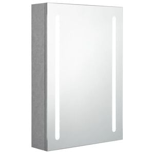 vidaXL LED koupelnov&aacute; skř&iacute;ňka se zrcadlem betonově &scaron;ed&aacute; 50x13x70 cm