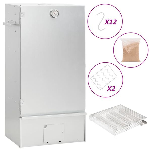 vidaXL Grilovac&iacute; trouba / ud&iacute;rna s gener&aacute;torem kouře pozinkovan&aacute; ocel