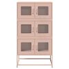vidaXL Skříň highboard růžová 68x39x123 cm ocel