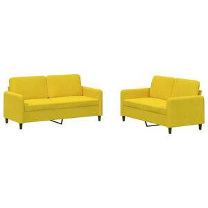 vidaXL 2d&iacute;ln&aacute; sedac&iacute; souprava žlut&aacute; samet