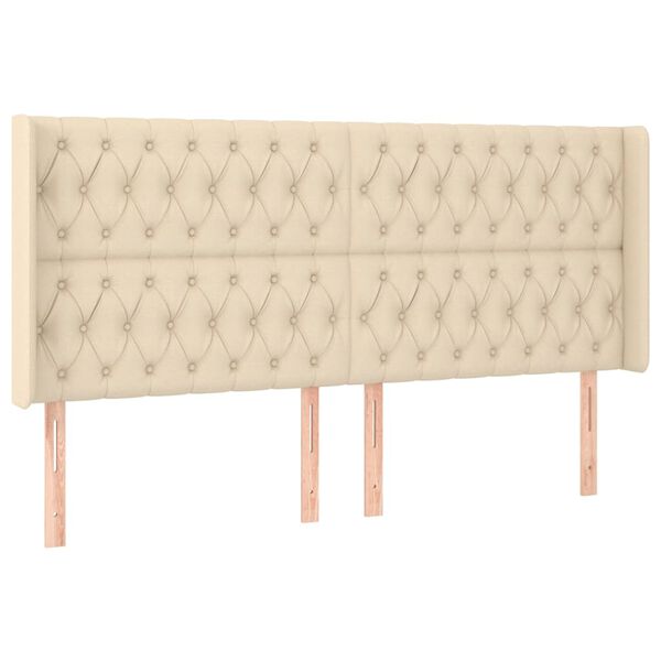 vidaXL Čelo postele typu u&scaron;&aacute;k kr&eacute;mov&eacute; 203x16x118/128 cm textil