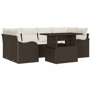 vidaXL Sada zahradn&iacute;ch pohovek 7 pcs Hněd&aacute; 234 x 122,5 x 85 cm