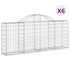 vidaXL Klenut&eacute; gabionov&eacute; ko&scaron;e 6 ks 200x30x80/100 cm pozinkovan&eacute; železo
