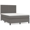 vidaXL Box spring postel s matrac&iacute; &scaron;ed&aacute; 140 x 190 cm uměl&aacute; kůže